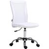 Vinsetto Sedia da ufficio ergonomica, poltrona da ufficio, altezza regolabile, base cromata, girevole a 360°, rivestimento in rete, colore: Bianco