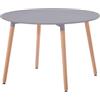 milani home - Thomas - Tavolo da interno - Rotondo - Design Scandinavo in plastica e legno - 120 cm x 75 h - Colore Grigio - Ideale per tutti tipi di arredi