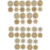 Ptdfjspt 40 Pezzi/10 Fogli 3,5 cm Fiore della Vita Adesivo Energetico Adesivo Dorato Trasparente Impermeabile 7 Chakra Adesivo Energetico in Rame