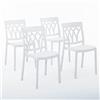 SIEDITI FUORI E DENTRO Sedie Emma in resina con fibra di vetro (4, Bianco)