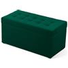 MG Design Pouf contenitore imbottito 45 × 90 cm Verde - capacità ca. 100 L, fino a 300 kg, struttura in legno massiccio, superficie opaca con trama fine, già montato e facile da pulire
