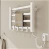 QJHSSM Scaldasalviette Termoarredo Elettrico da Bagno da Parete, Radiatore Elettrico Basso Consumo, Dimensioni 450x300 mm Sistemi di Sicurezza, Impermeabile IPX5-White