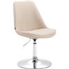 CLP Sedia Da Pranzo Regolabile Maverick In Stoffa I Sedia Design Rosa Scandinavo Base Tonda In Metallo, Colore:crema, Colore del telaio:cromo