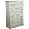 Vicentini arreda CASSETTIERA SETTIMINO IN LEGNO SHABBY CHIC BIANCO ANTICATO 7 CASSETTI