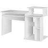 Vicco Scrivania con ripiani Jan, Bianco, 130 x 55 cm, con sovrastruttura e ripiano estraibile per tastiera