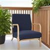 Generic Coprisedie Con Braccioli In Legno - Copertura Elasticizzata In Jacquard A Quadri E Tinta Unita, E Lavabile Con Cerniera - Per Soggiorno, Camera Da Letto, Hotel E Bar(Blu Navy)