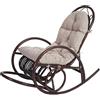 Mendler Sedia a Dondolo Classica Elegante HWC-C40 139x58x110cm Legno Seduta Poliestere Cotone - Cuscino Avorio