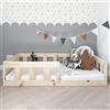 Skandi Hausbett Letto Basso per Bambini 80 x 190 cm - Letto Bambini con Sponda e Barriera di Sicurezza - Letto in Legno Naturale di Pino - Montaggio Semplice - Compatibile con Materasso Singolo