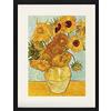 1art1 Vincent Van Gogh Poster Vaso con Dodici Girasoli, 1888 Quadro in Cornice con Pregiato Passepartout | Immagini A Parete | in Una Cornice 80x60 cm