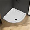 Kiamami Valentina Piatto Doccia Semicircolare 80x80 Cm Ceramica Topazio | Spessore 11 cm, raggio curvatura 550 mm, superficie antiscivolo, ideale per box doccia 80x80