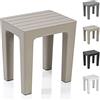Inbagno Sgabello bagno doccia multiuso Lello alta resistenza, 38x29x41 cm effetto legno, portata 150 Kg (1, Tortora)