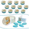 Regalami.Shop Set 12 Scatoline Orsetto Bomboniere con 5 Confetti Celesti alla Mandorla e Bigliettini Tematici (Celeste)