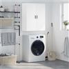 HaoChrymec Pensile Sospeso, Mobiletto da Parete in Legno Ingegnerizzato con Montaggio a Parete, Design Elegante, Pensile Cucina o Mobiletto Bagno, Bianco, 69.5 x 34 x 90 cm