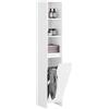SoBuy Mobile Bagno Salvaspazio Cesto Portabiancheria 30x170x30 cm Bagno | Armadietto Bagno Alto e Stretto in MDF con Ripiani Regolabili Antiribaltamento, Mobile Lavanderia Bianco, BZR158-W