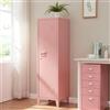 [en.casa] Armadio da Ufficio con Anta e Serratura Mobile in Acciaio per Archivio con 3 Scomparti Armadio da Spogliatoio 137 x 38 x 38 cm Rosa
