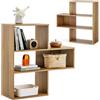 HOMASIS Libreria Scaffale Unica, Scaffale a 3 Scomparti in Legno, Liberamente Combinabili, Libreria Salvaspazio per Salotto, Ufficio, Cucina (Naturale, Modello 2, Nuovo)