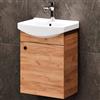 Planetmöbel Set di mobili da bagno lavabo con mobiletto 45 x 60 x 33 cm con rubinetto cromato per bagno e WC ospiti, rovere oro
