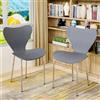 Rcynview Set di 2 Sedia Pranzo, Sedie Sala da Pranzo Moderne con Design a Schienale, Sedie Cucina in Polipropilene e Robuste Gambe in Metallo, Adatte per Sala da Pranzo, Soggiorno, Cucina, Grigio