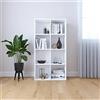 Generico Libreria/Credenza Bianca 66x30x130 cm in Legno Multistrato,Bianco,26.25kg,800153