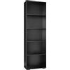 tectake® Scaffale per Libri con 5 Ripiani, Libreria Verticale Salvaspazio, Arredamento Ufficio e Casa, Libreria da Parete, Design Robusto in MDF, Facile da Pulire - Nero