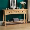 Vida Designs Consolle Corona, 3 cassetti con ripiano per spazio extra, legno di pino massello, 73 x 123 x 34 cm