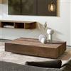 Klaar Design Tavolino Ret, tavolino da salotto, tavolino basso, tavolino da divano cm.90x60x h.18 (Rovere Rustico)