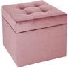 MG Design Pouf contenitore imbottito 45 x 45 cm Rosa - capacità ca. 50L, fino a 300 kg, superficie resistente e morbida, struttura solida, già montato e facile da pulire