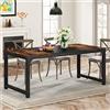 Tribesigns Tavolo da pranzo industriale da 180,3 x 80 cm, per 6-8 persone, tavolo da pranzo rettangolare per sala da pranzo, cucina, soggiorno, con gambe in metallo resistente (marrone rustico)