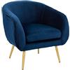 ATMOSPHERA CREATEUR D'INTERIEUR - Poltrona in velluto plissettato blu