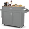 SOARS Carrello da Cucina con Ruote di Gomma, Isola Cucina con Cassetto e Ripiano Regolabile, Mobile Credenza Salvaspazio Porta Microonde, Portaspezie, Portasciugamani, 116 x 40 x 85 cm (Grigio)