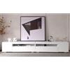Goeria Mobile TV moderno bianco con pannello luminoso, illuminazione a LED variabile, per soggiorno e sala da pranzo, 240 cm