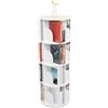 SYNCMH Libreria girevole a 4 livelli, 16 scomparti, girevole a 360°, 40 x 40 x 115,5 cm, libreria, scaffalatura, scaffalatura girevole, scaffale per ufficio, decorazione per camera da letto, soggiorno