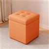 MUMUXIAO Lussuoso poggiapiedi portatile, con grande capacità, sgabello resistente, seduta imbottita in schiuma spessa, per soggiorno e camera da letto (arancione)