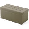 MG Design Pouf contenitore imbottito 45 × 90 cm Grigio - capacità ca. 100 L, fino a 300 kg, struttura in legno massiccio, superficie opaca con trama fine, già montato e facile da pulire
