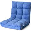 GIANTEX Sedia da pavimento, imbottita, pieghevole, con cuscino da pavimento regolabile a 14 livelli con schienale, per meditazione e finestra, colore: blu