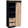 milani home - Credenza Mobile Madia Moderna In Legno E Metallo Di Design Moderno Stile Industriale, Cm 80x40x160 H