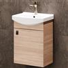 Planetmöbel Set di mobili da bagno lavabo con mobiletto 45 x 60 x 33 cm per WC ospiti, rovere Sonoma