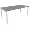 FBasic Scrivania Operativa Ufficio - Struttura metallo BIANCO e Piano legno STONE GREY - 180x80x74