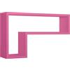MODULARREDO | LETTERA Mensola da Muro, Pensile Bagno, Mensola da Parete, Scaffale da Parete, Fuxia, 61x37 p15.5 cm - Made in Italy