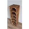 PYXIDAS Scarpiera Alta 2-5 Cassette di Legno per Stoccaggio Corte e Robuste Casse di Legno Pulito-Brucia, Naturale (5 ripiani, Effetto Bruciato)
