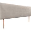 DHOME Testata Imbottita Liscia in Similpelle o Tessuto AQUALINE - Letto di Lusso 160cm con Gambe (Letti 150/160), Tessuto Beige