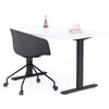 Mobili Fiver, Scrivania Fissa Clara 140x80 Bianco Cemento con Gambe Nere, Nobilitato/Alluminio/Acciaio, Scrivania moderna per Ufficio