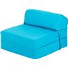 Ready Steady Bed Comoda Sedia Pieghevole Z-Fold | Divano Letto Futon Leggero 168x60cm | Resistente all'acqua Letto Pieghevole con Poggiatesta | Materasso Zbed dal Design Ergonomico (Turchese)