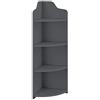 [en.casa] Scaffale Angolare da Terra con 4 Ripiani Aperti Mobile Basso Espositore Libreria a 4 Vani per Soggiorno Ingresso Bagno 90 x 28 x 28 cm - Grigio Scuro