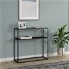 [en.casa] Tavolo a Consolle in Metallo e Piano Tavolo in Vetro Temperato Mobile da Ingresso Corridoio 80 x 80 x 30 cm Consolle Stretto con 2 Piani di Appoggio - Nero