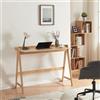 [en.casa] Scrivania Tavolo da Ufficio Studio Postazione di Lavoro Piano con Bordi Laterali Tavolo in Bambù 107 x 47 x 81 cm color Naturale