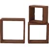 Rebecca Mobili Set 3 scaffali Quadrati in Legno Chiaro Naturale, mensole da Parete cubo, scaffali per Camera Soggiorno - Misure: 26 x 26 x 9 cm (HxLxP) - Art. RE4180