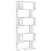 [en.casa] Libreria Alta Scaffale da Terra con 6 Scomparti Aperti Mobile Espositore per Casa Ufficio Negozio 192 x 80 x 24 cm Bianco