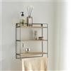 [en.casa] Scaffale Pensile (AxLxP) 43 x 37,5 x 11 cm Mobile a Muro con 3 Ripiani in color Legno e Telaio in Metallo Nero Mensola da Parete
