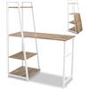 FRANKYSTAR Bimyo - Scrivania pieghevole con libreria salvaspazio 50x41xH128 cm in stile industrial oak